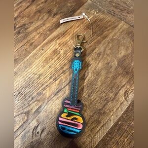 NWT Portland Leather Goods Austin store exclusive guitar charm keychain Black